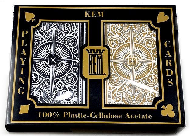 KEM Arrow Black Gold Bridge Regular Standard Index Playing 2 Cut Cards Narrow 